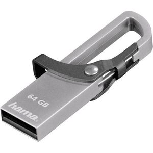 Hama FlashPen Hook-Style 00123922 USB-stick 64 GB USB 2.0 Grijs