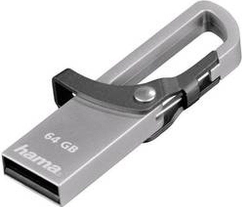 Hama FlashPen Hook-Style USB-stick 64 GB Grijs 123922 USB 2.0