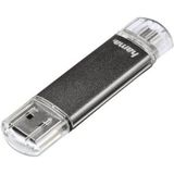 Hama Laeta Twin 16GB USB flash drive USB Type-A 2.0 Grijs
