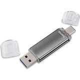 Hama 16GB USB-geheugenstick met USB 2 en microUSB (2-in-1 USB-stick, bijv. voor Android mobiele telefoon, tablet, computer, notebook, pc, laptop, MacBook, OTG, 10MB/s) mobiele telefoonstick, dubbele
