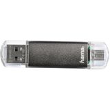 Hama FlashPen Laeta Twin USB-stick smartphone/tablet Grijs 32 GB USB 2.0, Micro-USB 2.0