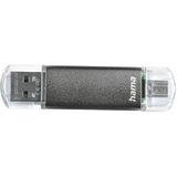 Hama FlashPen Laeta Twin USB-stick smartphone/tablet Grijs 64 GB USB 2.0, Micro-USB 2.0