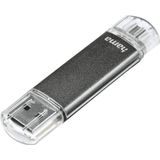 Hama FlashPen Laeta Twin USB-stick smartphone/tablet Grijs 64 GB USB 2.0, Micro-USB 2.0