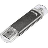 Hama FlashPen Laeta Twin USB-stick smartphone/tablet Grijs 64 GB USB 2.0, Micro-USB 2.0