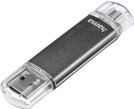 Hama FlashPen Laeta Twin USB-stick smartphone/tablet Grijs 64 GB USB 2.0, Micro-USB 2.0