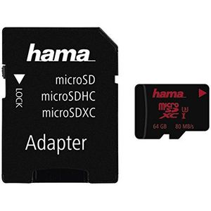Hama UHS Speed Class 3 microSDXC 64GB geheugenkaart incl. adapter