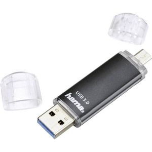 Hama FlashPen Laeta Twin USB-stick smartphone/tablet Zwart 32 GB USB 3.2 Gen 1 (USB 3.0), Micro-USB 2.0