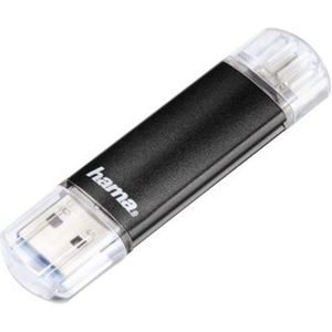 Hama FlashPen Laeta Twin USB-stick smartphone/tablet Zwart 64 GB USB 3.2 Gen 1 (USB 3.0), Micro-USB 2.0