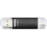 Hama FlashPen Laeta Twin USB-stick smartphone/tablet Zwart 128 GB USB 3.2 Gen 1 (USB 3.0), Micro-USB 2.0