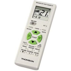 Thomson | Universele afstandsbediening voor airconditioning, afstandsbediening voor airconditioning, compatibel met meerdere merken, eenvoudige installatie, lcd-display, timer, wit.