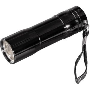 Hama LED zaklamp ""Basic FL-92"" (2,5 cm x 9 cm, 25 lumen, 9 leds, 0,5 W, bereik 40 m) zwart