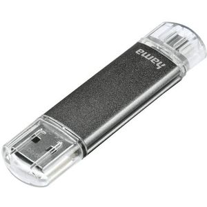 Hama - Laeta Twin - USB-Stick - 128 GB - Grijs - Aluminium