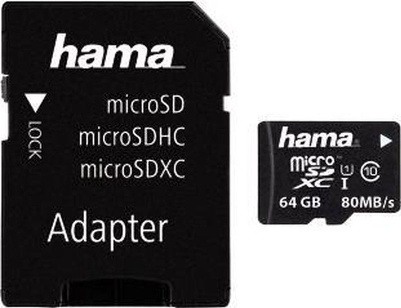 Hama microSDXC 64GB flashgeheugen Klasse 10 UHS I