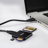 Hama USB-3.0 Multi-Kaartlezer - SD/microSD/CF - Zwart