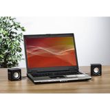 Hama - Sonic Mobil 185 - Notebookluidspreker - Zwart-Zilver - Actieve 2.0 luidspreker