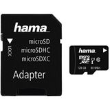 Hama microSDXC kaart (128GB, Class 10, UHS-I, 80MB/s, incl. SD-adapter voor foto)