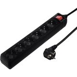 Hama 137265 power uitbreiding 3 m 6 AC-uitgang(en) Binnen Zwart