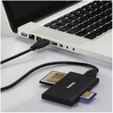 Hama USB-3.0-multi-kaartlezer, SD/microSD/CF/MS, zwart