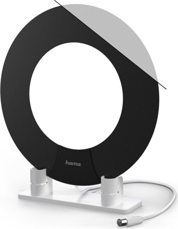 Hama DVB-T/DVB-T2-kammerantenne, Performance 45, ring-design, actief, wit