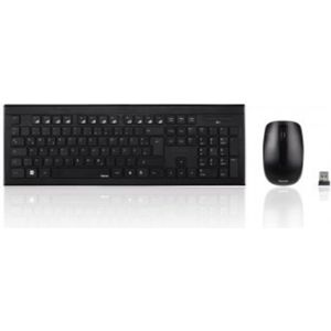 Hama | Draadloos toetsenbord en muis (Bluetooth muis en toetsenbord kit met 2,4 GHz nano-ontvanger, stil toetsenbord, volledig QWERTY-toetsenbord, 1600 dpi muis) Kleur zwart