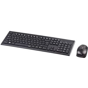 Hama Cortino Draadloos toetsenbord en muis (optische sensor, 3 toetsen, scrollrol, USB A, 2,4 GHz RF, toetsenbord F1-F12), zwart