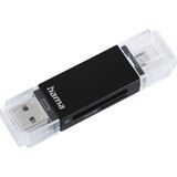 Hama Basic geheugenkaartlezer USB 2.0/Micro-USB Zwart