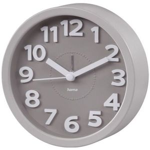 Hama Retro wekker - Trendy wekker - Stille klok - Analoog - Incl. batterij - 12x4x12 cm - Taupe