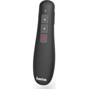 Hama Wireless Presenter ""X-Pointer"" met rode laserpointer (afstandsbediening Powerpoint presentatie 12m bereik 2,4 GHz met volumeregeling, 3 knoppen voor intuïtieve bediening, incl. batterijen)