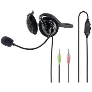 Koptelefoon - PC Office - Zwart - Gehoorvriendelijke Nekband - Flexibele Microfoonarm