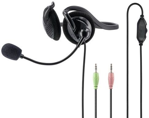 Koptelefoon - PC Office - Zwart - Gehoorvriendelijke Nekband - Flexibele Microfoonarm