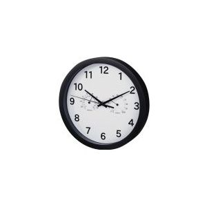 Hama Wandklok Pure Plus Ø 25 Cm Met Thermo-/hygrometer Geluidsarm Zwart