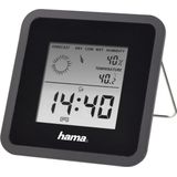 Hama 186370 thermo-hygrometerklok zwart, tafel
