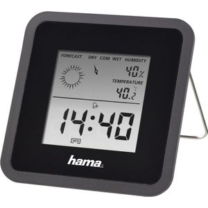 Hama 186370 thermo-hygrometerklok zwart, tafel