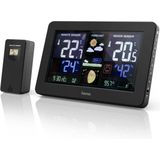 Hama - Weerstation met Kleuren LCD-display en Wekker + USB Zwart