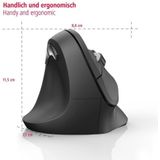 Hama Draadloze muis voor linkshandigen ergonomisch EMW-500L (draadloze draadloze muis verticaal, links, 6-knops muis zonder kabel met optische sensor 1000/1400/1800 dpi), zwart