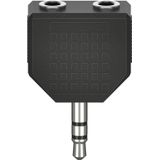Hama 00205191 Jackplug Audio Adapter [2x Jackplug female 3,5 mm - 1x Jackplug male 3,5 mm] Zwart