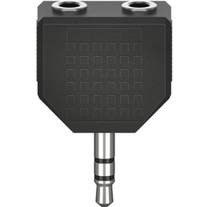 Hama 00205191 Jackplug Audio Adapter [2x Jackplug female 3,5 mm - 1x Jackplug male 3,5 mm] Zwart