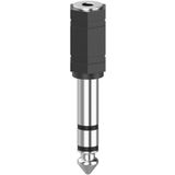 Hama 00205194 Jackplug Audio Adapter [1x Jackplug female 3,5 mm - 1x Jackplug male 6,3 mm] Zwart