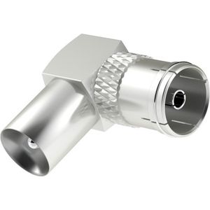 Hama Antennekabel-adapter, coax-stekker - coax-koppeling, 90°