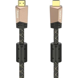Hama Premium HDMI™-kabel Met Ethernet Conn. - Conn. Ferriet Metaal 0,75 M