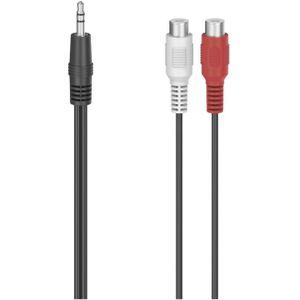 Hama Audio-adapter, 2x cinch-koppeling - 3,5-mm-jack-stekker, stereo