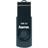 Hama 32 GB USB-Stick USB 3 Datenstick (70 MB/s Datentransfer, mit Öse zur Befestigung am Schlüsselring, Speicherstick, Memory Stick aus Metall, geeignet für Windows/MacBook) Petrolblau