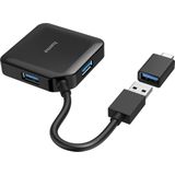 Hama - USB-Hub - 4-Poorts - USB 3.2 Gen1 - Inclusief USB-C-Adapter