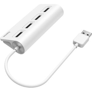 Hama USB-hub, 4-poorts, USB 2.0, 480 Mbit/s, wit