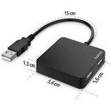 Hama USB-hub, 4-poorts, USB 2.0, 480 Mbit/s