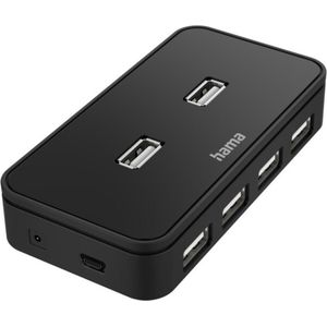 hama USB-Hub 7-fach schwarz