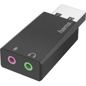 Hama USB-geluidskaart, USB-stekker - 2x 3,5-mm-jack-aansluiting, stereo