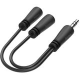 Hama Audio-splitter voor 2 hoofdtelefoons (3,5 mm jack naar 2 x 3,5 mm jackstekker, hifi-stereo-hoofdtelefoonadapter, dubbele AUX-aansluiting voor tablet, mobiele telefoon, laptop om te delen