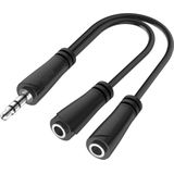 Hama Audio-splitter voor 2 hoofdtelefoons (3,5 mm jack naar 2 x 3,5 mm jackstekker, hifi-stereo-hoofdtelefoonadapter, dubbele AUX-aansluiting voor tablet, mobiele telefoon, laptop om te delen