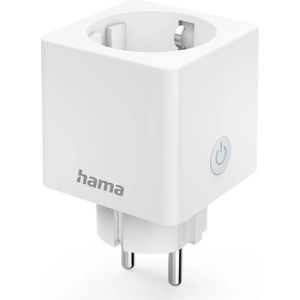 Hama WLAN stopcontact Advanced, Mini Plug, (slim stopcontact zonder hub, wifi-stopcontact voor spraak- en app-bediening, voor bijv. kerstverlichting, kerstdecoratie, staande lamp, 3680W, 16A,